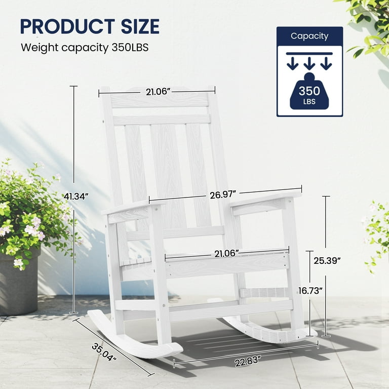 SERWALL Oversized Outdoor Rocking Chair, HDPE All-Weather Patio SERWALL Oversized Outdoor Rocking Chair, HDPE All-Weather Patio