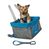 Kurgo Dog Booster Seats for Cars, Pet Weighing Under 30 lbs, with Belt Tether, Heather Charcoal/Blue
