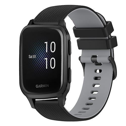 For Garmin Venu Sq 20mm Checkered Two-color Silicone Watch Band
