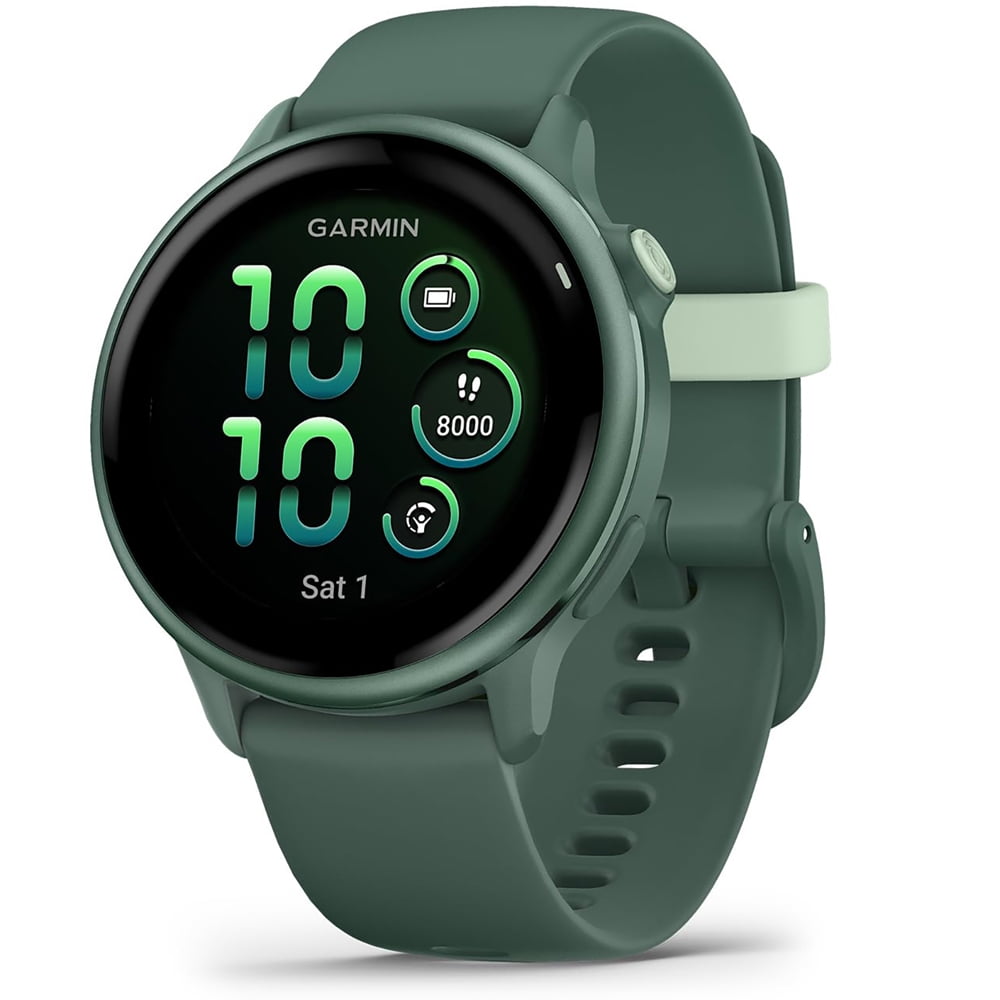 Garmin 010-02985-02 VIVOACTIVE 6 Health & Fitness GPS Smartwatch, Jasper Green with Silicone Band Bundle with 2 Year Extended Warranty, Silicone Dust Covers & 2-Pack Screen Protector