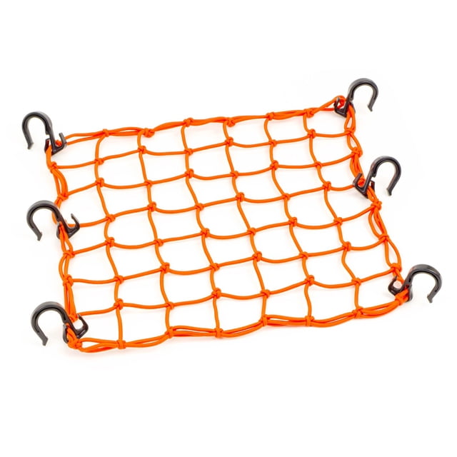 Powertye 50159 Orange 15"X15" Cargo Net Featuring 6 Adjustable Hooks & Tight 2"x2" Mesh