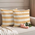 thumbnail image 2 of Burnt Orange Striped Outdoor Waterproof Pillow Covers, Farmhouse Vintage Stripes Decorative Square Throw Pillowcase Sofa Cushion Sham for Patio/Couch/Chair, 20"x20" 2 Pack, 2 of 8