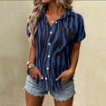 thumbnail image 2 of XIAOCHA Women's Zebra Print Button Down Shirts Turn Down Collar Casual Short Sleeve Blouses, 2 of 5