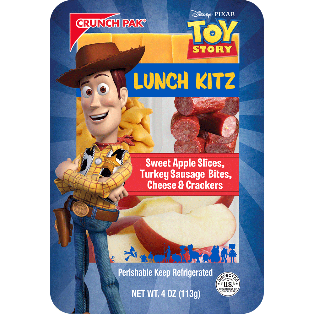 Crunch Pak Snack with Toy Story with Fresh Sweet Sliced Apples, Cheese, Turkey Bites & Crackers 4oz