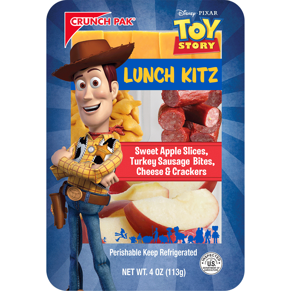 Crunch Pak Snack with Toy Story with Fresh Sweet Sliced Apples, Cheese, Turkey Bites & Crackers 4oz