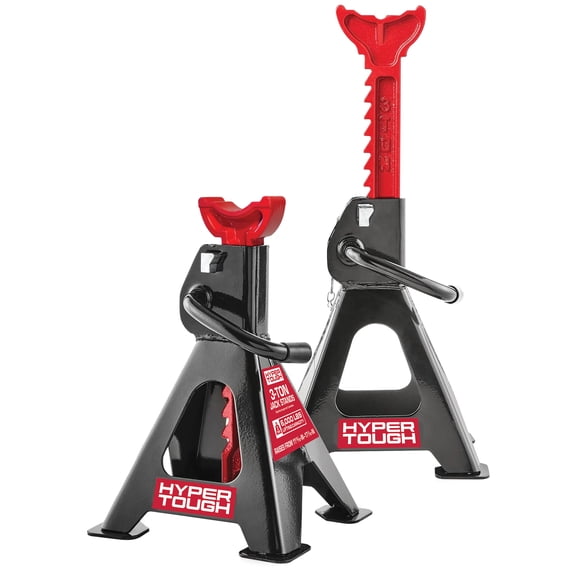 Hyper Tough 3 Ton Steel Jack Stands with Safety Pins, Lifting Range 11-7/16" to 16-3/4"