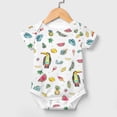 thumbnail image 2 of Watercolor Toucan Baby Bodysuits Tropical Birds Leaves Fruits Short Sleeve Baby Romper for Boy Girl Infant Soft Baby Clothes, 2 of 7
