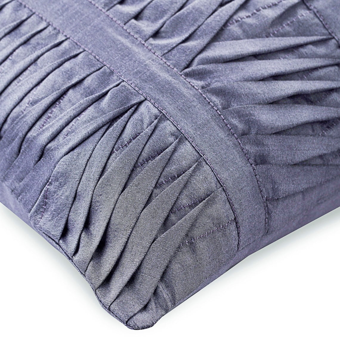 The HomeCentric Purple Throw Pillow Cover Textured Pintucks Pillow Cover Throw Pillow Cover Pack of 2 18x18 inch (45x45 cm) Square Silk Pillow Cover Pillow Modern Solid Color - Purpley Beauty
