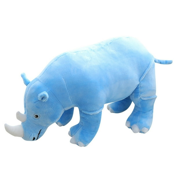Muñeco de peluche con rinoceronte azul, 40 cm, color azul
