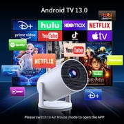 CocoBear Mini Projector for Bedroom with WiFi and Bluetooth, Y4 Portable Projector Support 4K 1080P, Auto Keystone 180° Rotatable, Compatible with HDMI/USB/PC/Phone