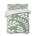 thumbnail image 2 of Quilts Queen Size, Green Leaves Soft Comforter Bedding Set for Bed, Farmhouse Botanical Branch Vintage Boho Leaf Lightweight Quilted Bedspread with Pillow Cover(2 Pieces) for All Season, 90x96 Inch, 2 of 9