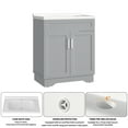 thumbnail image 6 of OLD CAPTAIN Bathroom Vanity with Ceramic Sink, Wooden Double Door Bathroom Vanity, 32 Inch Bath Cabinet with Sink and Storage, Grey, 6 of 7
