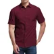 thumbnail image 1 of Camisa Cuello Mao Lino Hombre Casual Slim Fit Manga Corta, 1 of 5