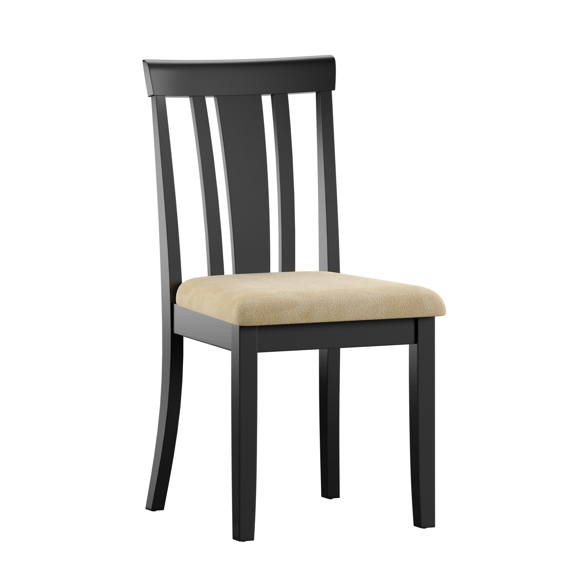 Weston Home Lexington Panel Back Wood Dining Chair, Set of 2, Beige and Black