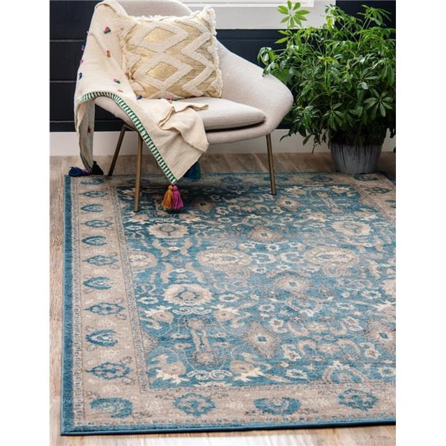Unique Loom 3125588 3 ft. 3 in. x 5 ft. 3 in. Gaisberg Salzburg Rectangular Rug, Blue