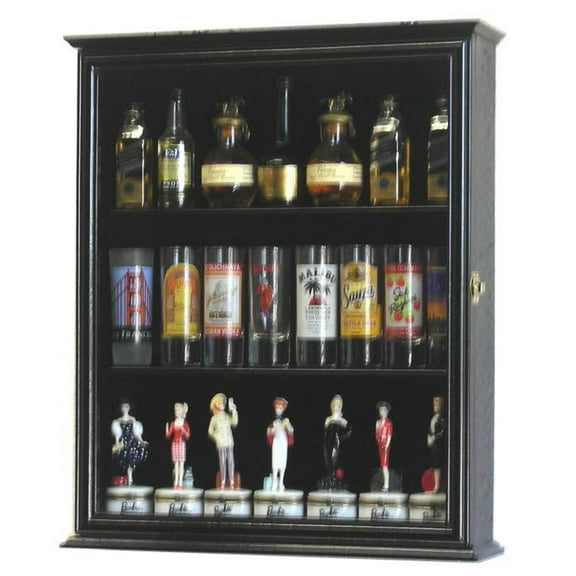 Tall Shot Glass, Shooter Display Case Cabinet
