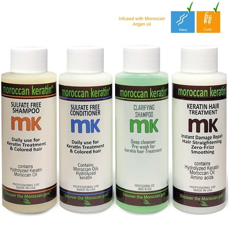 Moroccan Keratin Most Effective Brazilian Keratin Hair Treatment SET of 120ml x4 Professional Salon Results at (Best Professional Smoothing Treatment)