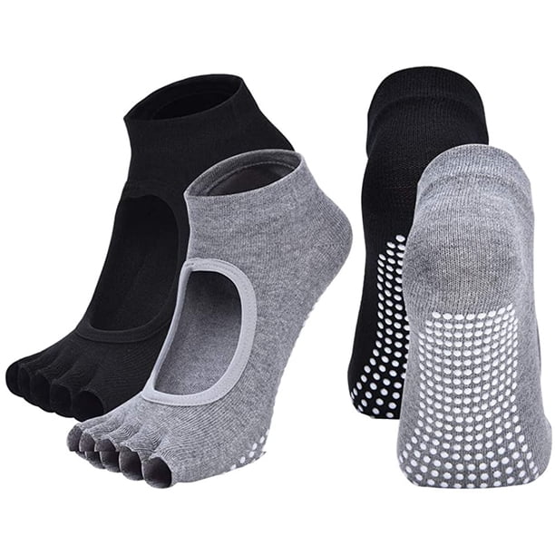4 pares de calcetines de yoga sin dedos, empuñaduras antideslizantes para Pilates, Ballet, baile, descalzo, entrenamiento, algodón, punta abierta, calcetines deportivos para mujeres Namotu CZYD-ZC128