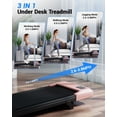 thumbnail image 3 of Under Desk Walking Pad Treadmill Foldable 6% Slope 2.5 HP Quiet Motor Remote  LED  300 lb Capacity Portable Walkingpad for Home Office, 3 of 8