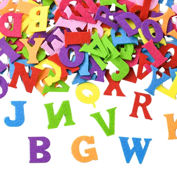 1 Box 150Pcs Felt Letters Felt Alphabet Bulk Flat Initial Pre Cut Decors Thin Colorful Letter Embellishments Woven Fabric Needle Felting for DIY Crafts Supplies Sewing Handicrafts Finishing DIY