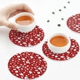 thumbnail image 7 of Pofeuu Red Christmas Cheer. Print Leather Coasters Set of 6, Round Cups Mugs Mat Pad for Home Kitchen Heat Resistant Drink Coasters,Round Shape, 7 of 7