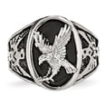 thumbnail image 4 of Chisel Stainless Steel Polished and Textured Enameled Eagle Ring, 4 of 7