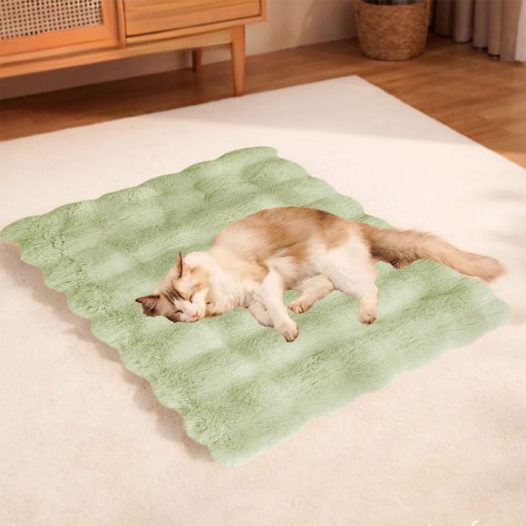 Manta Suave y Amasadora para Dormir En Invierno | Manta de Forro Polar para Mascotas | Verde | 40X30X1Cm | Portátil y Fácil de Limpiar | Fibras Hipoalergénicas | 1 Manta de Tela