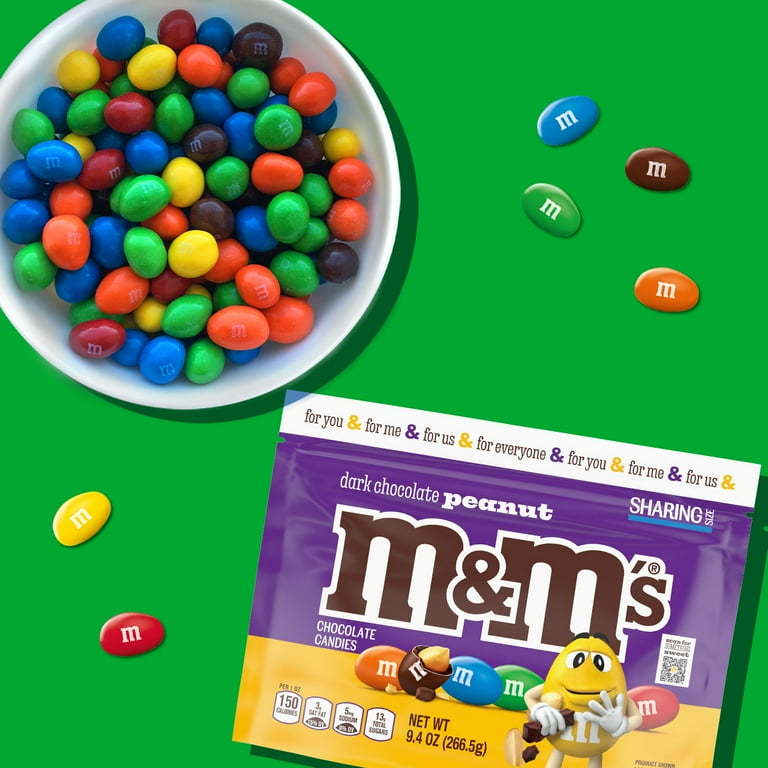 M&M's Family Sharing Size Peanut Dark Chocolate Candy - 9.4 oz