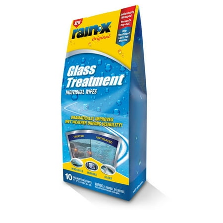 Rain-X Glass Treatment Individual Wipes, 10-Count