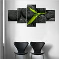 thumbnail image 2 of TISHIRON 5PCS Framed Canvas Wall Art Set,50"x24" Black Zen Stone Green Branch Canvas Art Decor, 2 of 7