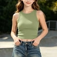 thumbnail image 2 of fatyb Big Girls Tank Tops Casual Ribbed Knit Cropped Tops Crewneck Sleeveless Gym Dance Tops 9-14 Years, 2 of 7