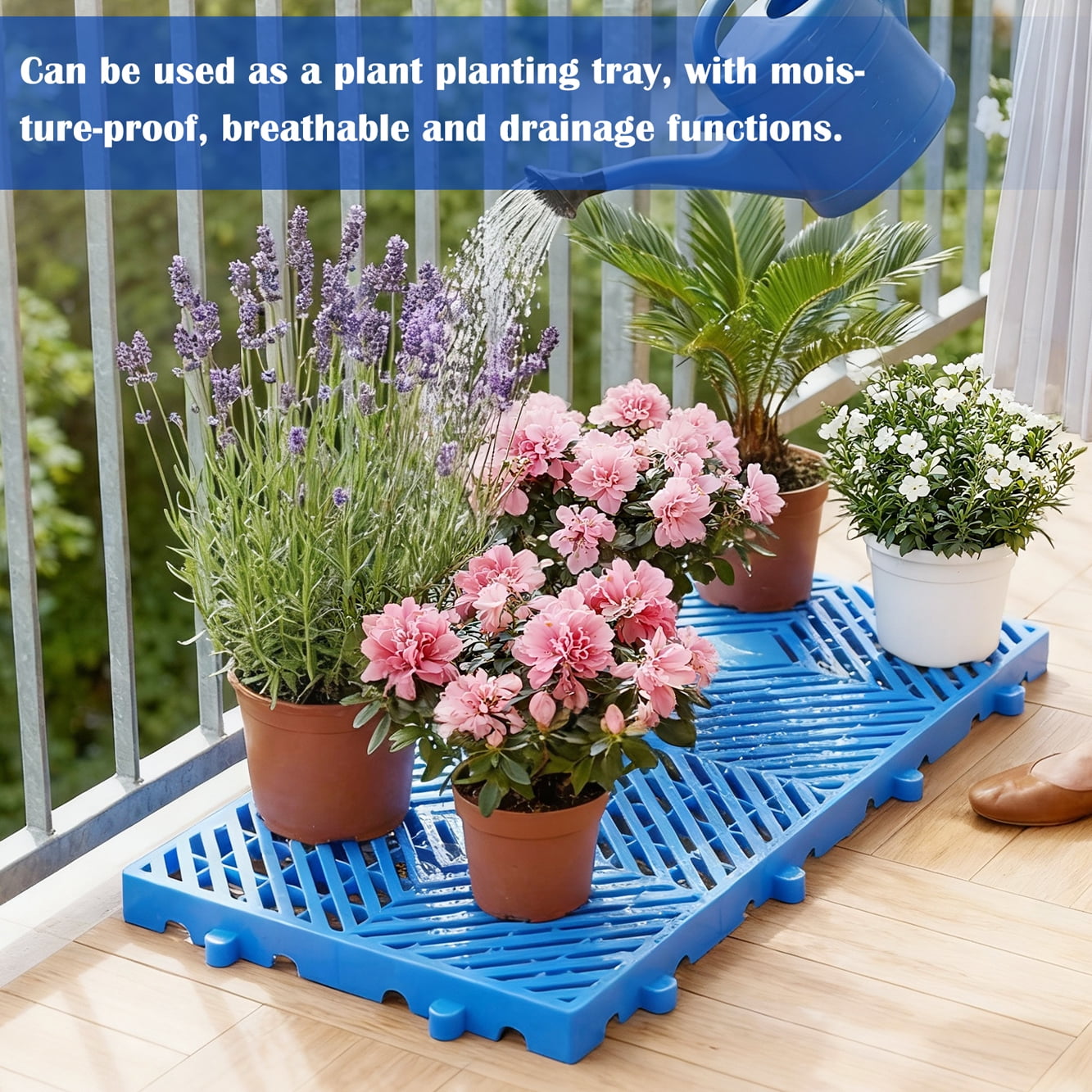 10PCS Plastic Pallets for Basement Storage 23.6 x 11.8 x 1.18 in Ventilated Floor Pallets Stackable Storage Pallets for Warehouse Garage Balcony Garden