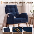 thumbnail image 6 of UHOMEPRO Upgraded Rocking Chair for Nursery, Modern Teddy Glider Rocker Chair with Footrest, High Backrest, Solid Wood Frame, Blue, 6 of 8