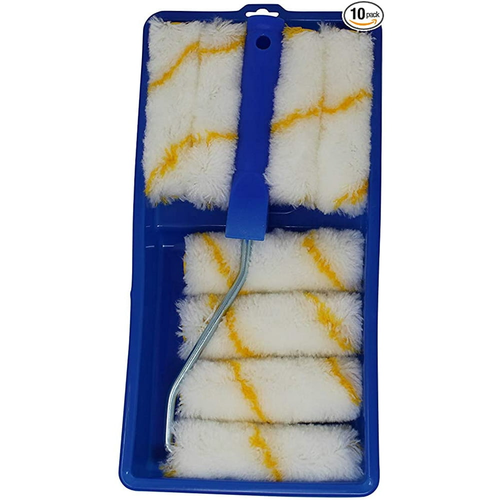 Pro Grade Paint Brushes and Paint Roller Tool Kit 10 Piece Painting