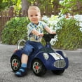 thumbnail image 2 of Qaba Baby Push Car with Music, Horn, Light, Dark Blue, 2 of 10