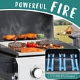 thumbnail image 7 of 3-Burner Flattop Propane Gas Grill with Folding Side Table - 36,900 BTU Outdoor BBQ Grill with Wire Enamel Cooking Grid & Stainless Steel Griddle Combo for Backyard, 7 of 7