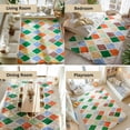 thumbnail image 7 of Pentantan 8ft x 10ft Shag Area Rugs for Living Room, Modern Grid Fluffy Bedroom Carpet, Pink & Green, 7 of 7