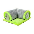 thumbnail image 4 of ACUNDADOR DE GUINEA HEDOR DEL HAMSTER Hámster Accesorio de jaula Cálida Sueño y juguete 2 en 1 cama verde y gris, 4 of 8