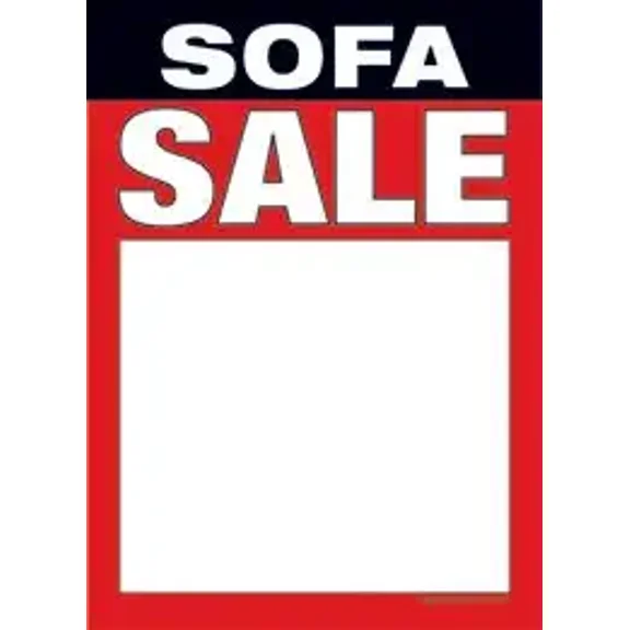 T50SOF Sofa Sale Furniture Slotted Tags 5"x7" Pack of 100 Business Store Signs Price Cards
