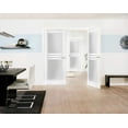 thumbnail image 2 of Solid French Double Doors 84 x 84 inches Opaque Glass 4 Lites / Mela 7222 White Silk / Wood Solid Panel Frame / Closet Bedroom Modern Doors, 2 of 3