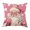 B, variant on ZMKIAG Christmas Pillowcase 17.7 Inch - Pink Holiday Decor Cushion with Bow, Bell, Santa & Snowman Prints, Winter Themed Sofa Pillowcase for Family Living Room Decor