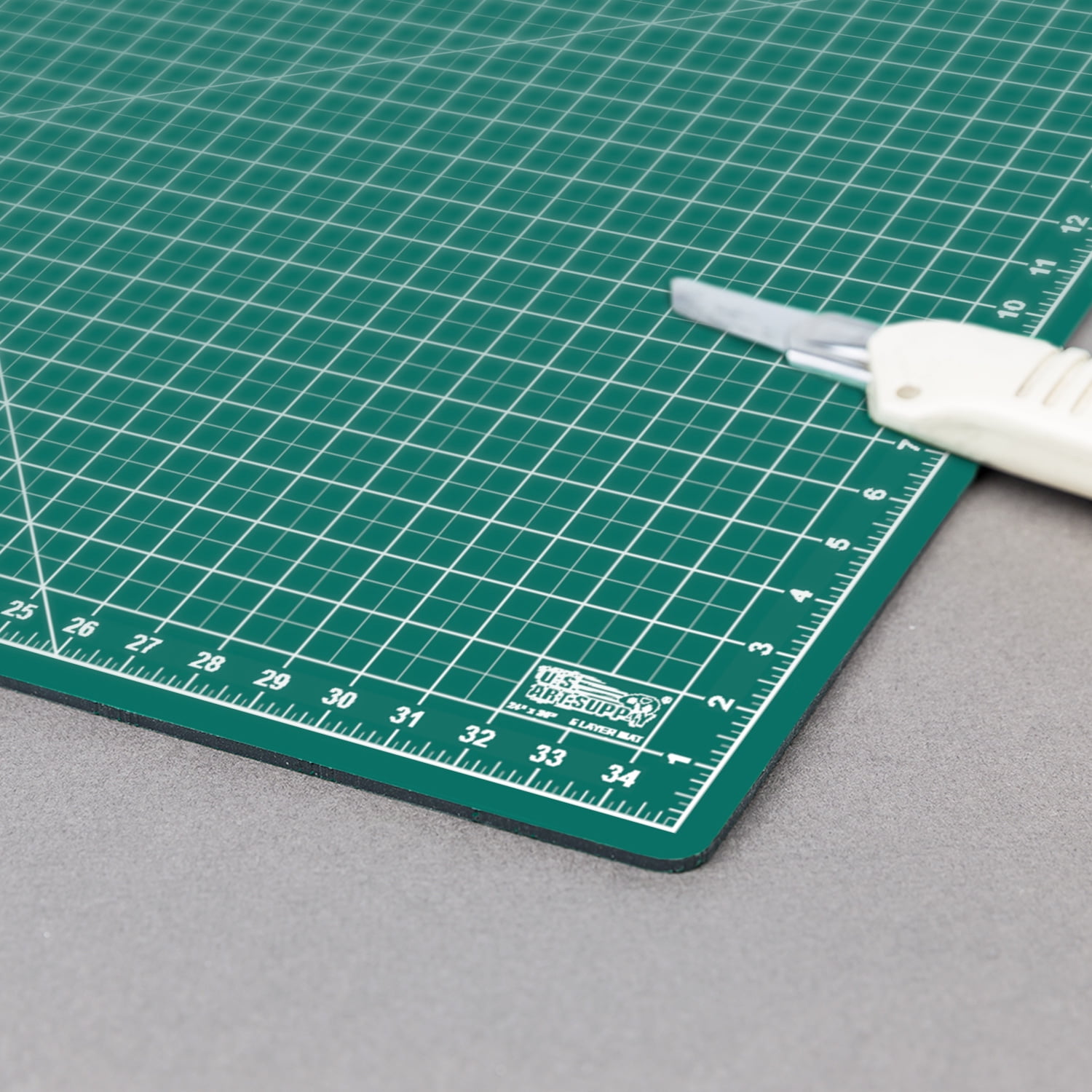QJH A3 PVC Self-Healing Cutting Pad Rotary Knife Cutting Process Pad  11.81x17.71in Double-Sided Green Cutting Pad 3mm Soft Du