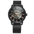 thumbnail image 3 of Relojes de moda Forsining para hombre, movimiento mecánico noctilucente esquelético, números romanos, 3 of 8