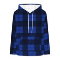 thumbnail image 3 of ZUKMRJPC Women's Vintage Plaid Flannel Hoodies Casual Long Sleeve Drawstring Loose Hooded Sweatshirt Fall Warm Pullover Tops with Pocket, 3 of 6