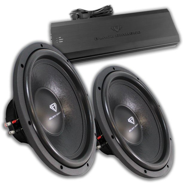 2x Black Diamond Car Audio 15 Inch Subwoofers 4 Ohm DVC /w 6000W