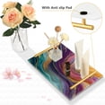 thumbnail image 4 of Iauyy Modern Square Bathroom Tray with Handles - Acrylic & Aluminum Alloy Vanity Countertop Organizer ，Marble-like Pattern, 4 of 7