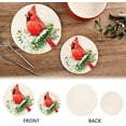 thumbnail image 4 of SKYSONIC 2 pcs Watercolor Bird Cardinal Winter Pot Holders Trivets, Heat Resistant Trivets,Christmas Pine Cotton Thread Weave Mats for Hot Pads Pans Pot Bowl Teapot, 4 of 7