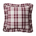 thumbnail image 2 of Kuokaa Burgundy Plaid Ruffle Christmas Throw Pillow with Insert, Decorative Checkered Cushion for Sofa Couch Chair Bed Farmhouse Holiday Home Decor, 17.72 x 17.72 in, 2 of 7