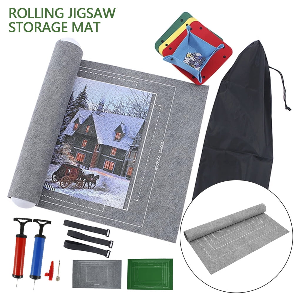 Jigsaw Puzzle Mat Roll Up Store and Transport Jigsaw for Adults Kids Brown Puzzle Storage Saver Mat Kit Large Puzzle Organizer Keeper Felt Mat Puzzle Board Holder Cover Mat Store 1000 to 1500 Pcs 