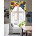 thumbnail image 4 of Sunflower Rooster Swag Valances for Windows, Small Curtains Drapes, Retro Watercolor Summer Flowers Kitchen Window Curtains Over Sink Rod Pocket Window Treatment Valance for Bedroom/Bathroom 56"x36", 4 of 5